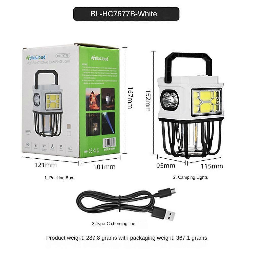 TPW Portable Solar Rechargeable LED Work Light – Multifunctional Camping Lantern with Handle | Ultra-Bright Floodlight & Side Flashlight | Waterproof Emergency Lamp
