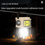 TPW Portable Solar Rechargeable LED Work Light – Multifunctional Camping Lantern with Handle | Ultra-Bright Floodlight & Side Flashlight | Waterproof Emergency Lamp