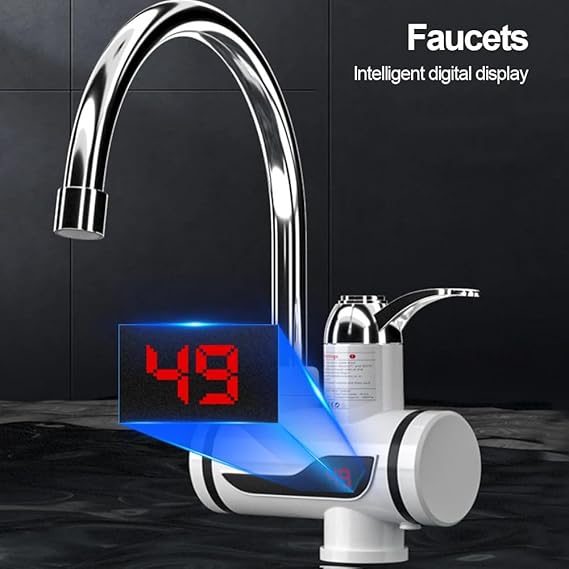 TPW Instant Electric Hot Water Faucet – Digital Temperature Display | 360° Rotating Tap for Kitchen & Bathroom | Energy-Efficient Heating Tap